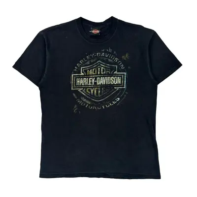 Ohio Harley Davidson Graphic T-Shirt - Medium Black Cotton