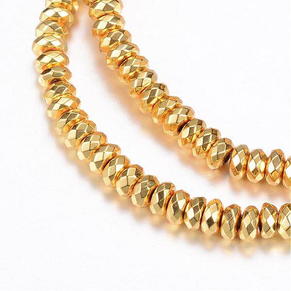 Electroplate Non-magnetic Synthetic Hematite Bead Strands