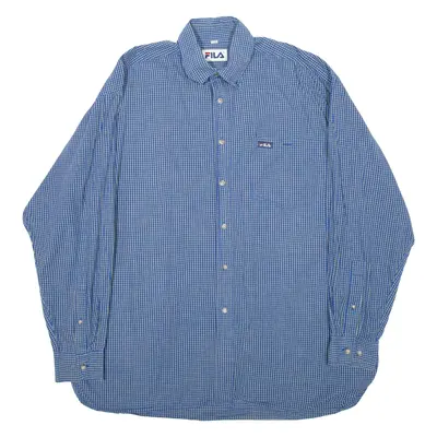 FILA Mens Shirt Blue Check Long Sleeve L