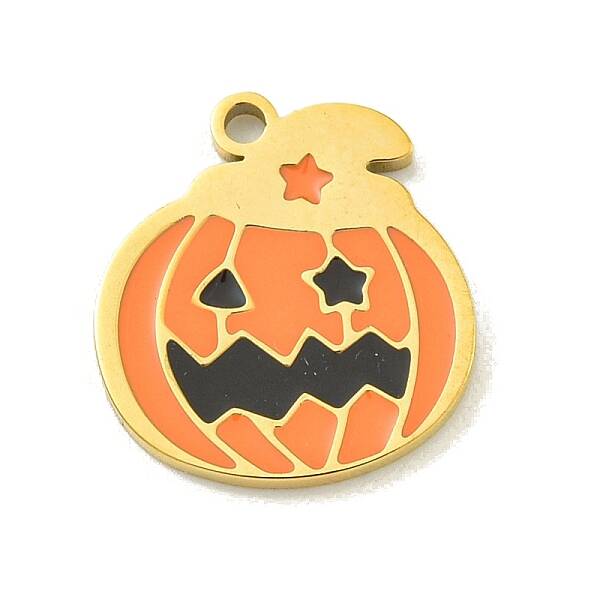 Halloween Theme Ion Plating(IP) 304 Stainless Steel Enamel Charms