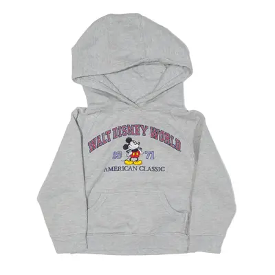 DISNEY World Kids Hoodie Grey Pullover Boys XXS