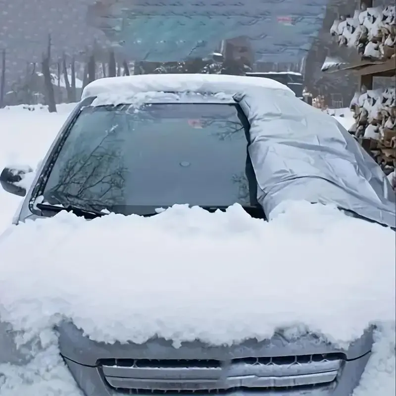 Christmas Universal Car Sunshades Snow Cover, 1 Count Winter Portable Foldable Car Windshield Cover, Auto Exterior Accessorie...