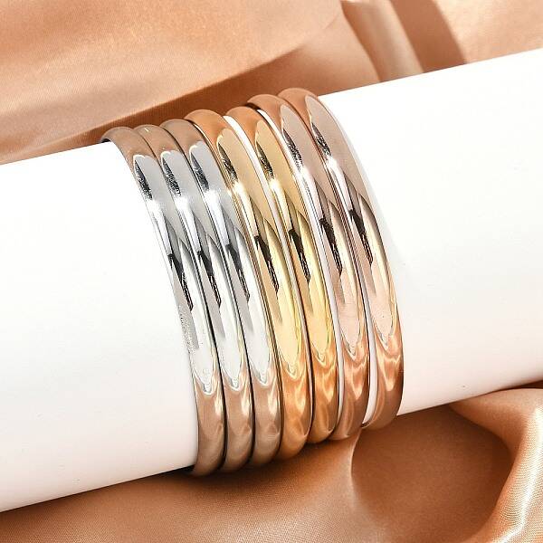 Fashion Tri-color 304 Stainless Steel Buddhist Bangle Sets