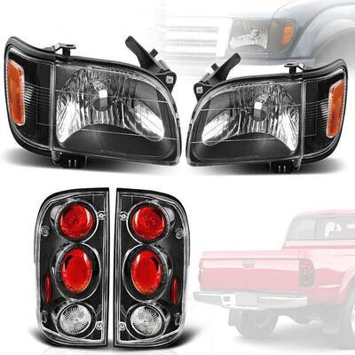 YITAMOTOR® 2001-2004 Toyota Tacoma Headlight + Signal Bumper Lamp + Tail Light Set L+R