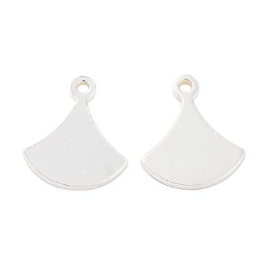 925 Sterling Silver Blank Fan Charms