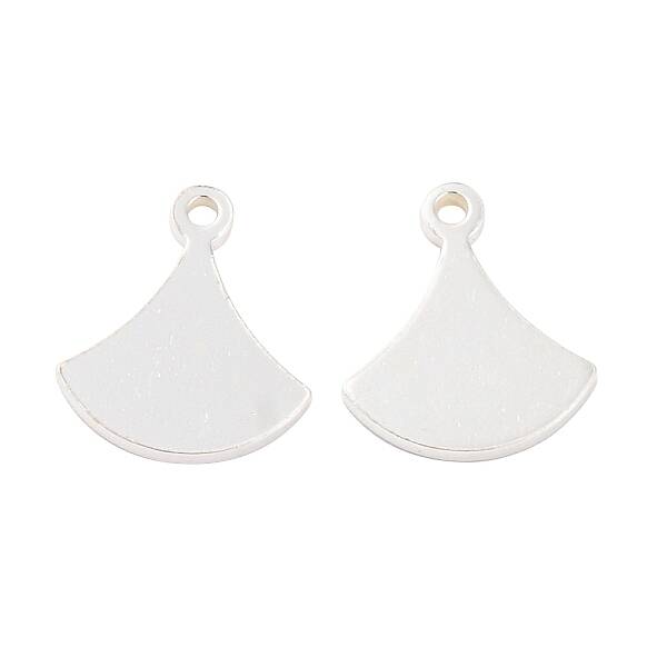 925 Sterling Silver Blank Fan Charms