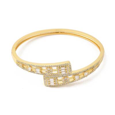 Clear Cubic Zirconia Cuff Bangle