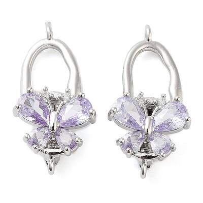Brass Micro Pave Clear Cubic Zirconia Fold Over Clasps