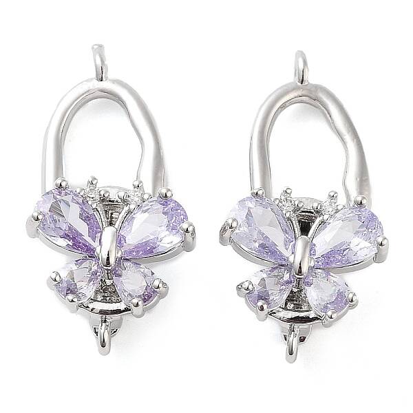 Brass Micro Pave Clear Cubic Zirconia Fold Over Clasps