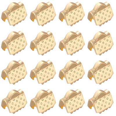 Beebeecraft 1 Box 100Pcs Ribbon Crimp Ends 18K Gold Plated 304 Stainless Steel 6mm Cord Ends Crimp Ends for Jewelry Making