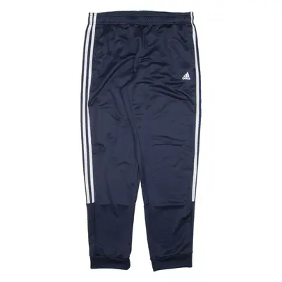 ADIDAS Mens Track Pants Blue Tapered L W32 L30