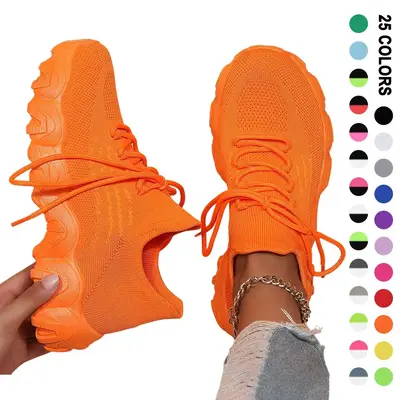 2025 Women's Newly Upgraded Eva Materials Casual Trainer, Super Light and Breathable Slip on Lace-up Low Top Sports Running S...
