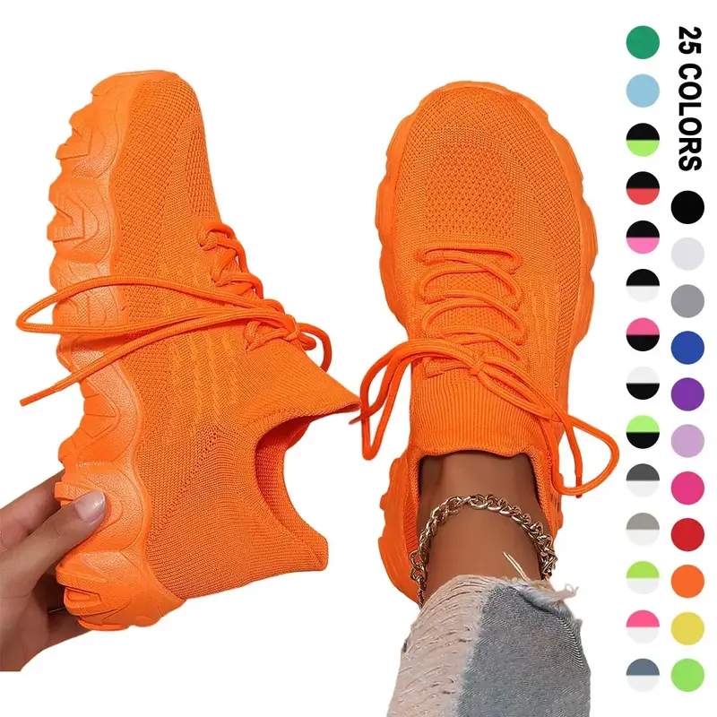 2025 Women's Newly Upgraded Eva Materials Casual Trainer, Super Light and Breathable Slip on Lace-up Low Top Sports Running S...