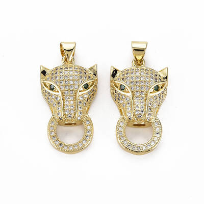 Brass Micro Pave Clear Cubic Zirconia Pendants