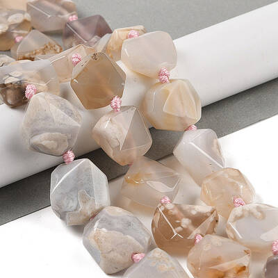 Natural Cherry Blossom Agate Beads Strands