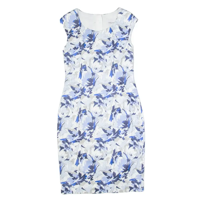 L.K BENNETT Womens Pencil Dress Blue Floral Sleeveless Midi M