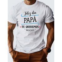 1pc, Men's trendy pattern PAPA... printed design T-shirt, summer casual comfortable T-shirt, men's daily activities top, Casu...