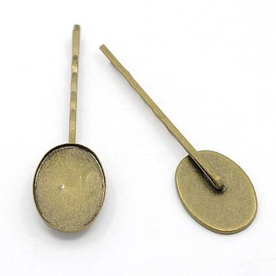 DIY Antique Bronze Tone Iron Hair Bobby Pin Findings for Jewelry Making