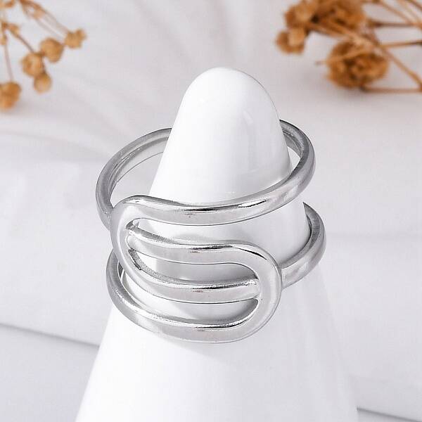 304 Stainless Steel Open Cuff Rings for Women