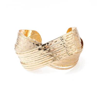 Alloy Criss Cross Open Cuff Bangle for Women
