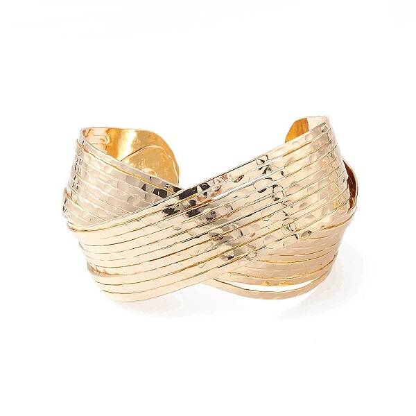 Alloy Criss Cross Open Cuff Bangle for Women