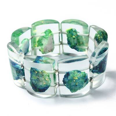 Dyed Natural Dolomite & Synthetic Opal Stretch Bracelets