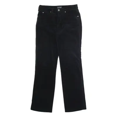 ARMANI JEANS Womens Corduroy Trousers Black Regular Straight W27 L28
