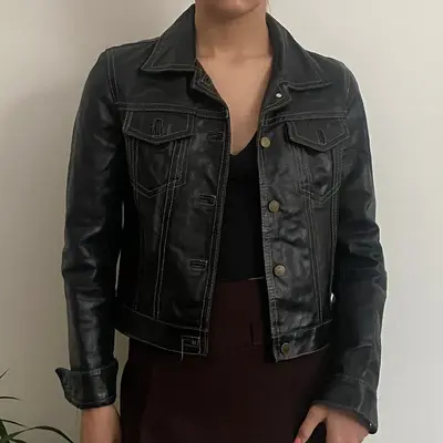 Leather World Leather Jacket - Small Black Leather
