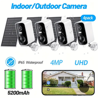 Solar Security Camera Outdoor, Wireless Battery Home Indoor Camera, Solar Panel Autonomous, 360° 2K Full Color Night Vision,...