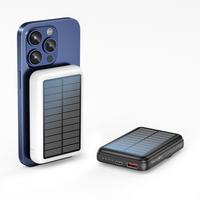 Solar Powered Power Bank, 1 Count Portable 10000mAh Fast Charging Power Bank Charger with USB-C Input & Output, Compatible w...