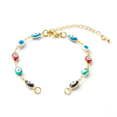Brass Enamel Link Chain Bracelet Making