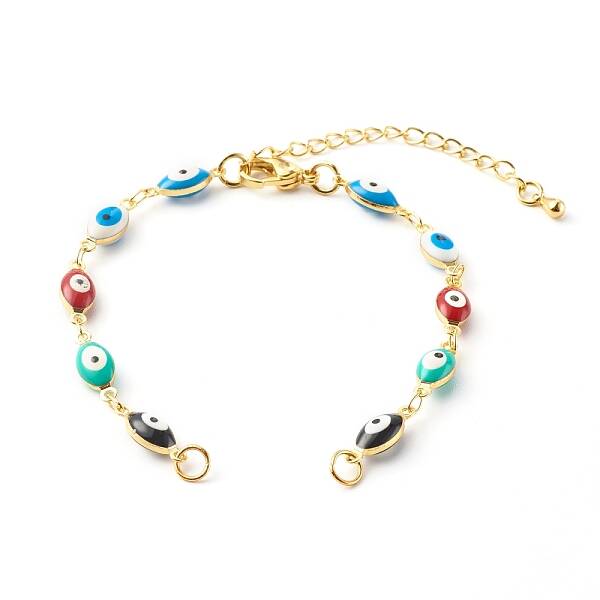 Brass Enamel Link Chain Bracelet Making