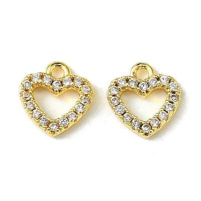 Valentine's Day Brass Micro Pave Cubic Zirconia Charms