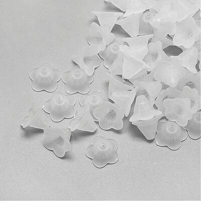 5-Petal Transparent Acrylic Bead Caps