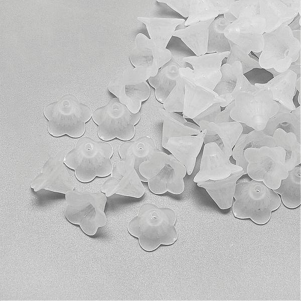 5-Petal Transparent Acrylic Bead Caps