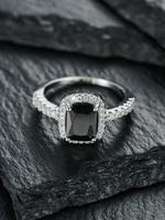 Elegant Rhinestone Decorated Ring, Luxury Artificial Gemstone Decor Ring, Gorgeous Fashion Accessories for Women & Men
