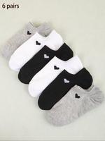 Women's Heart Print Ankle Socks, Casual Moisture Wicking Low Cut Socks, Soft Comfy Breathable Socks for All Seasons Daily Wea...