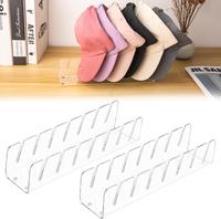 Hat Stand for Baseball Caps Display and Organizer - 2 Pcs, 2024 New No Install Acrylic Hat Holder for 14 Baseball Caps for Be...