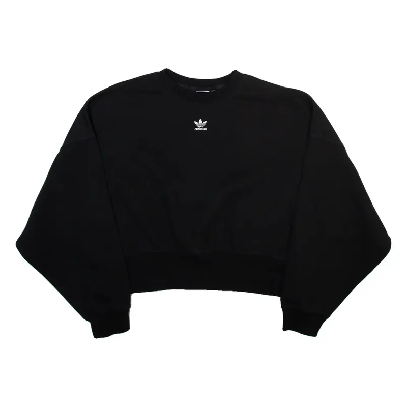ADIDAS ORIGINALS Womens Sweatshirt Black Crew Neck UK 6