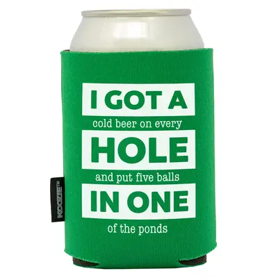 MyKoozie Hole in One Golf Koozie - Green Foam Insulated Can Cooler for Golf Enthusiasts