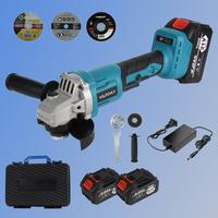 Ultra-Powerful 21V Cordless Angle Grinder - 4.0Ah Long-Life Battery & 2A Fast Charger | 12000RPM Brushless Motor + Cutting Wh...