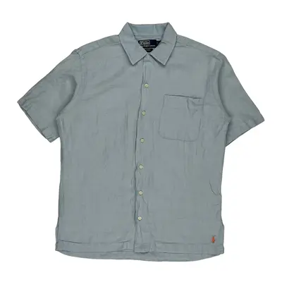 Caldwell Polo By Ralph Lauren Short Sleeve Shirt - Small Blue Linen | Size: small
