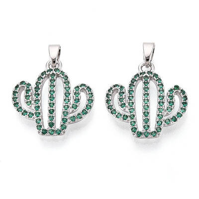 Brass Micro Pave Cubic Zirconia Pendants