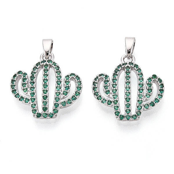 Brass Micro Pave Cubic Zirconia Pendants