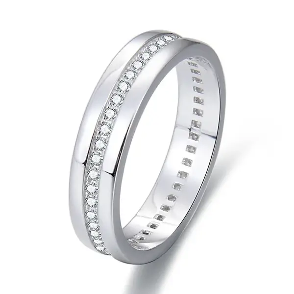Beneto Silver ring with zirconia AGG330 - Circuit: 52 mm