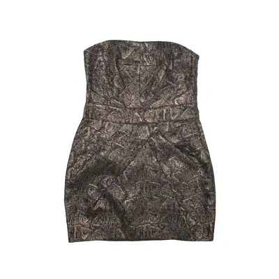 KAREN MILLEN Mini Dress Gold Sleeveless Short Womens UK 10