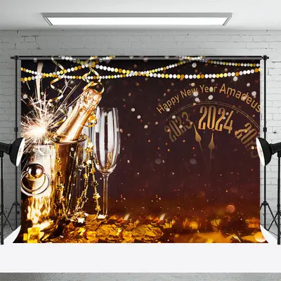 Aperturee Its Time For 2024 Champagne New Year Backdrop