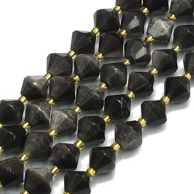 Natural Silver Obsidian Beads Strands