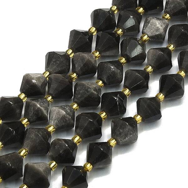 Natural Silver Obsidian Beads Strands