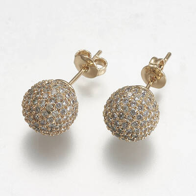 Brass Micro Pave Cubic Zirconia Earring